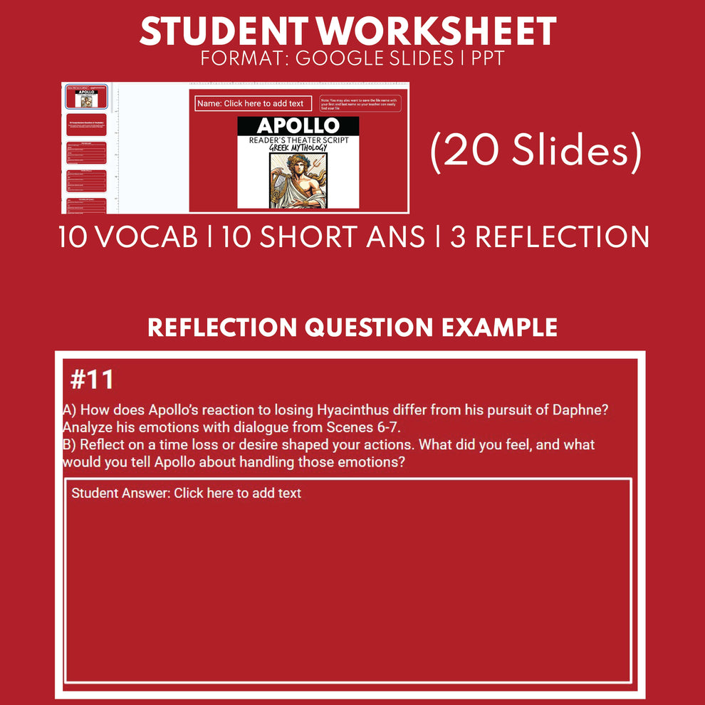 Apollo In Greek Script Apollo Reader's Theater Script for Grades 6-12 | Greek Mythology ...