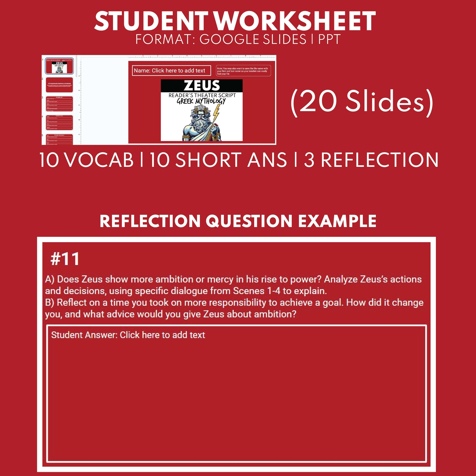 Zeus Reader's Theater Script | The Olympians - ["Grades 6-8","Grades 9-12","Greek Mythology","Greek Mythology for Google Classroom"]