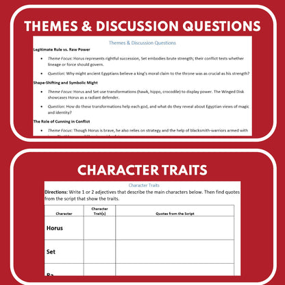Horus and Set & The Winged Disk | Reader’s Theater Script | Egyptian Mythology - ["Egyptian Mythology","Grades 6-8","Grades 9-12"]