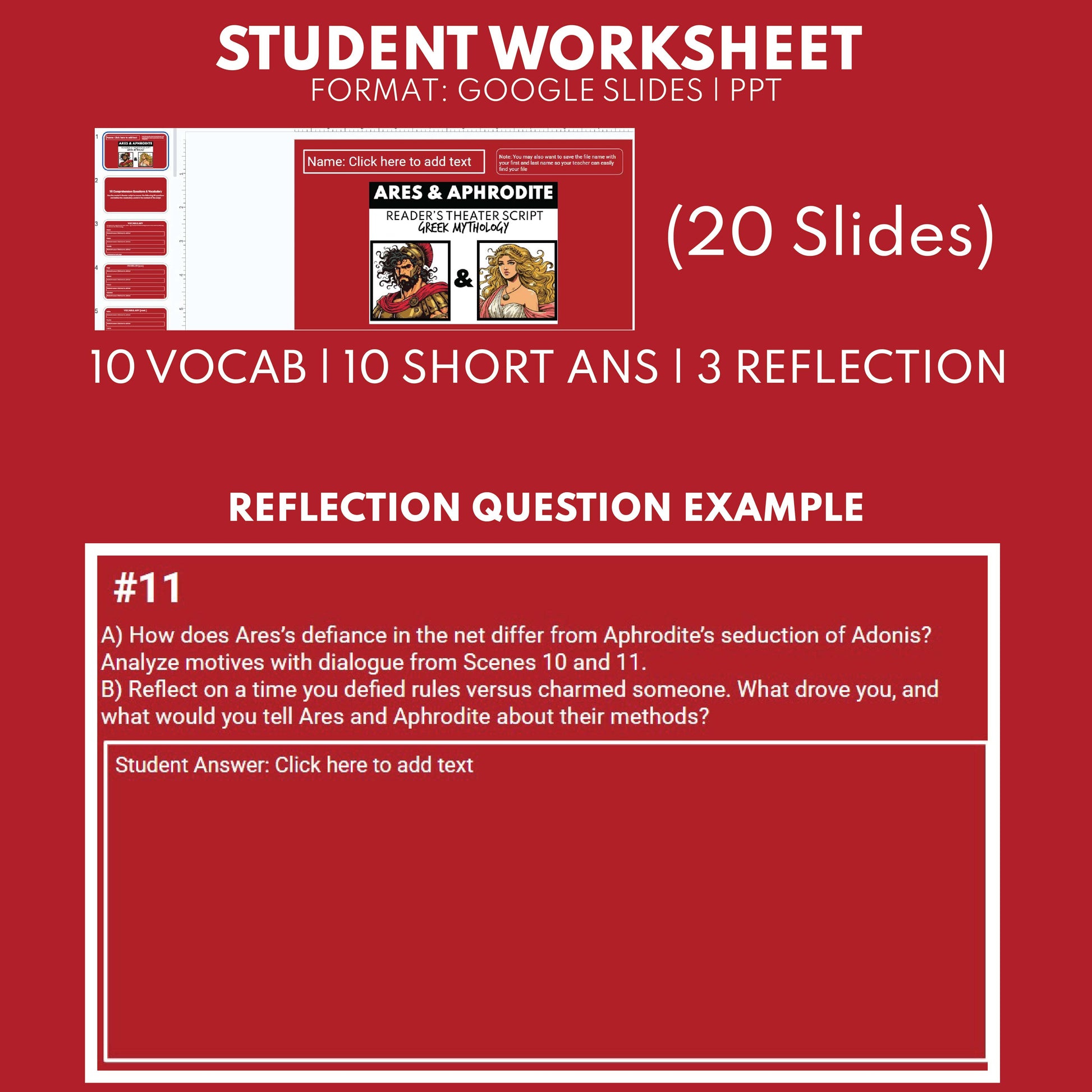 Ares & Aphrodite Reader's Theater Script | The Olympians | Greek Mythology - ["Grades 6-8","Grades 9-12","Greek Mythology","Greek Mythology for Google Classroom"]