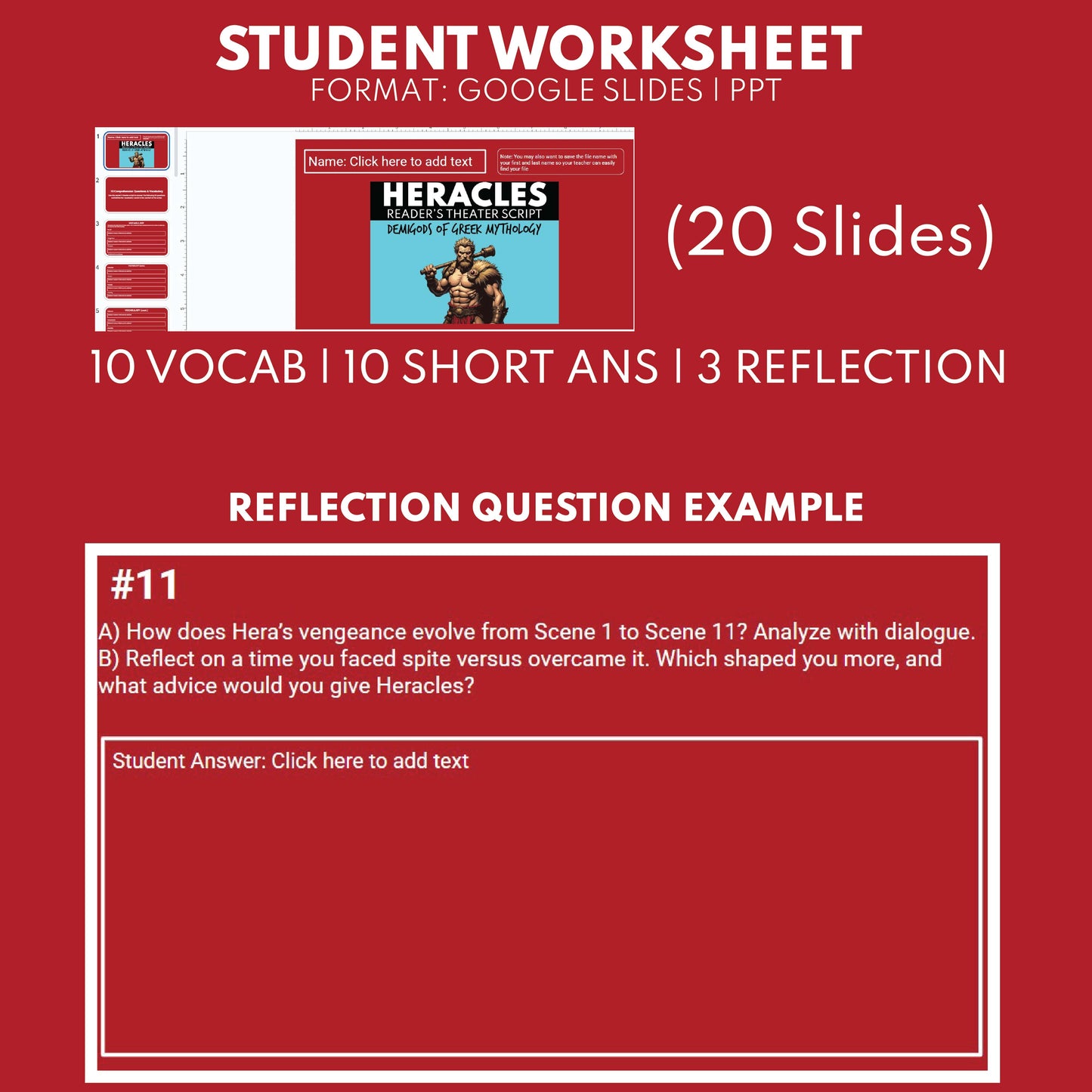 Heracles (Hercules) Reader's Theater Script | Demigods | Greek Mythology - ["Grades 6-8","Grades 9-12","Greek Demigods","Greek Mythology","Greek Mythology for Google Classroom"]