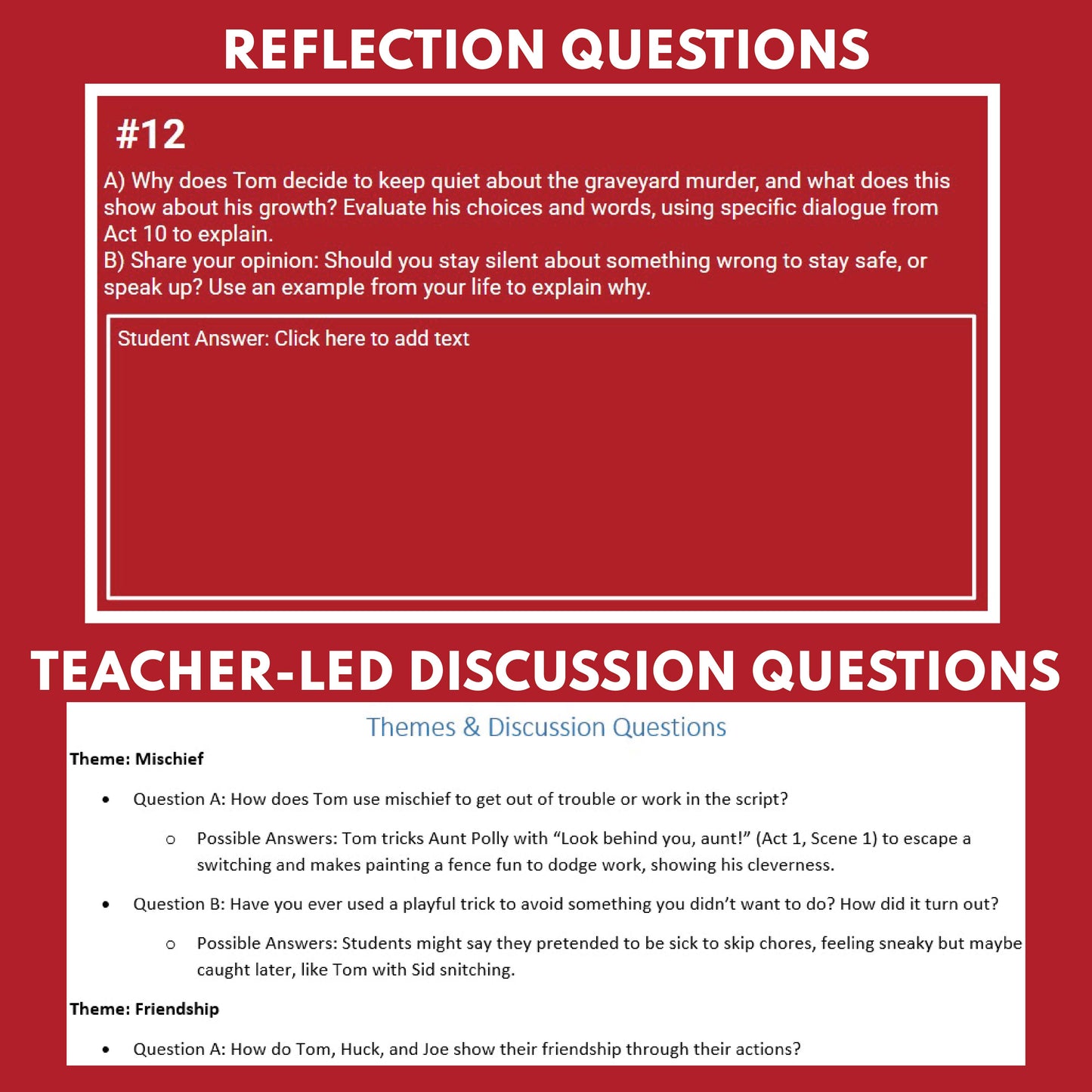 Adventures of Tom Sawyer Reader's Theater Script | Adapted from Mark Twain - ["Classical Literature","Grades 6-8"]