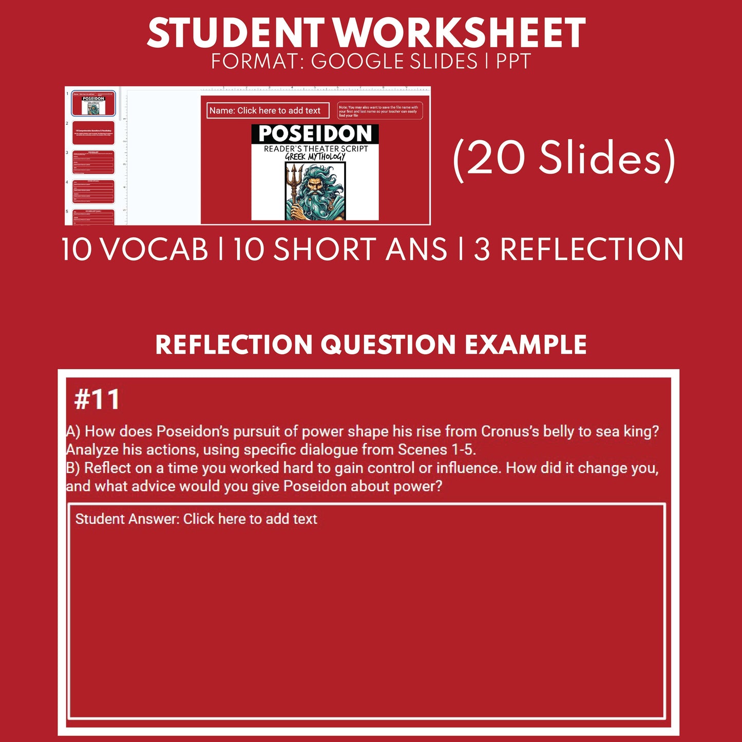 Poseidon Reader's Theater Script | The Olympians | Greek Mythology - ["Grades 6-8","Grades 9-12","Greek Mythology","Greek Mythology for Google Classroom"]