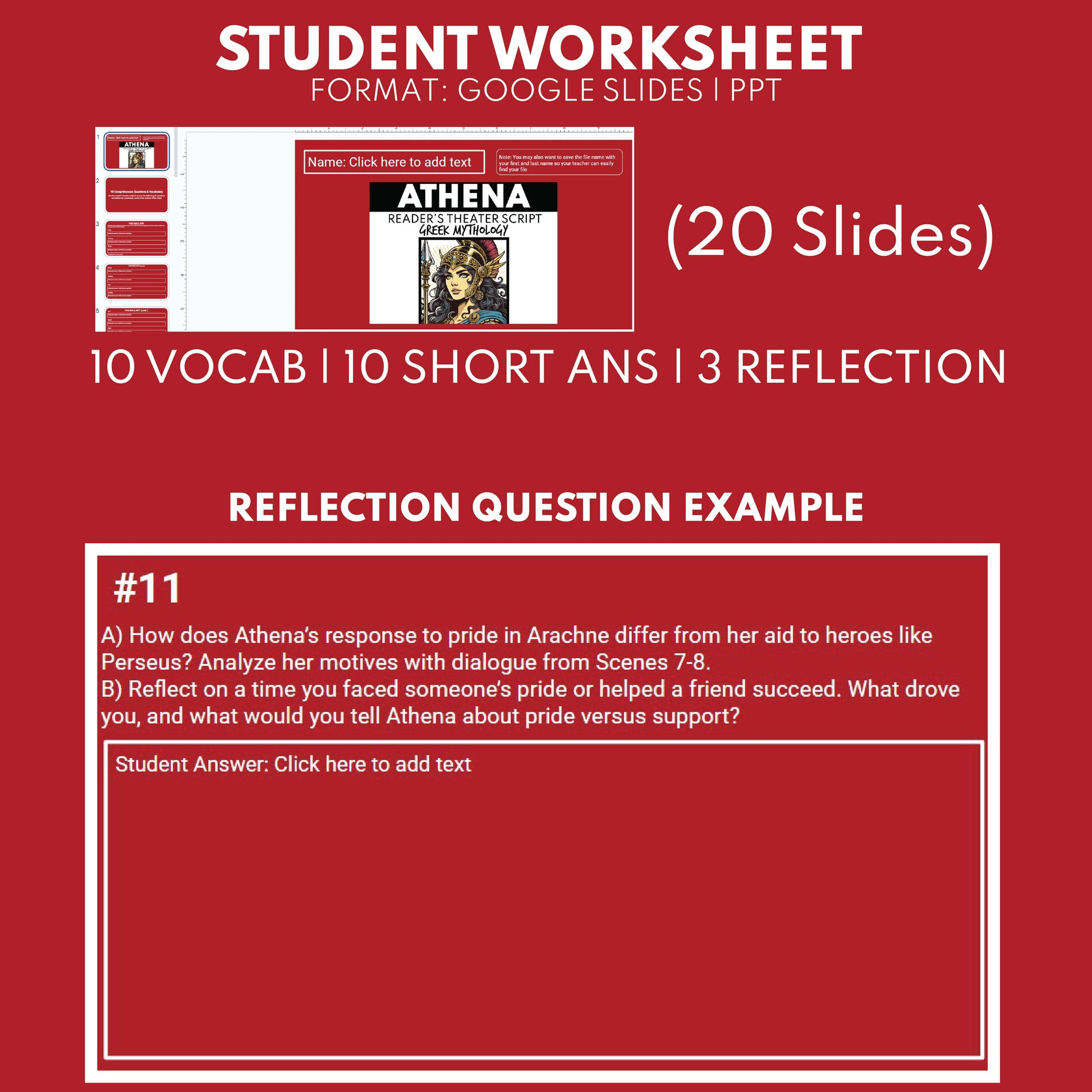 Athena Reader's Theater Script | The Olympians | Greek Mythology - ["Grades 6-8","Grades 9-12","Greek Mythology","Greek Mythology for Google Classroom"]