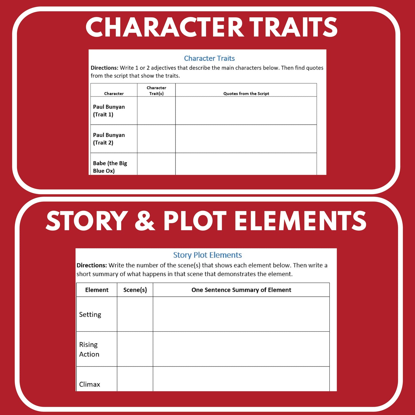 Paul Bunyan Readers Theater Script | American Legends & Folk Heroes - ["American Legends & Folk Heroes","Grades 3-5"]