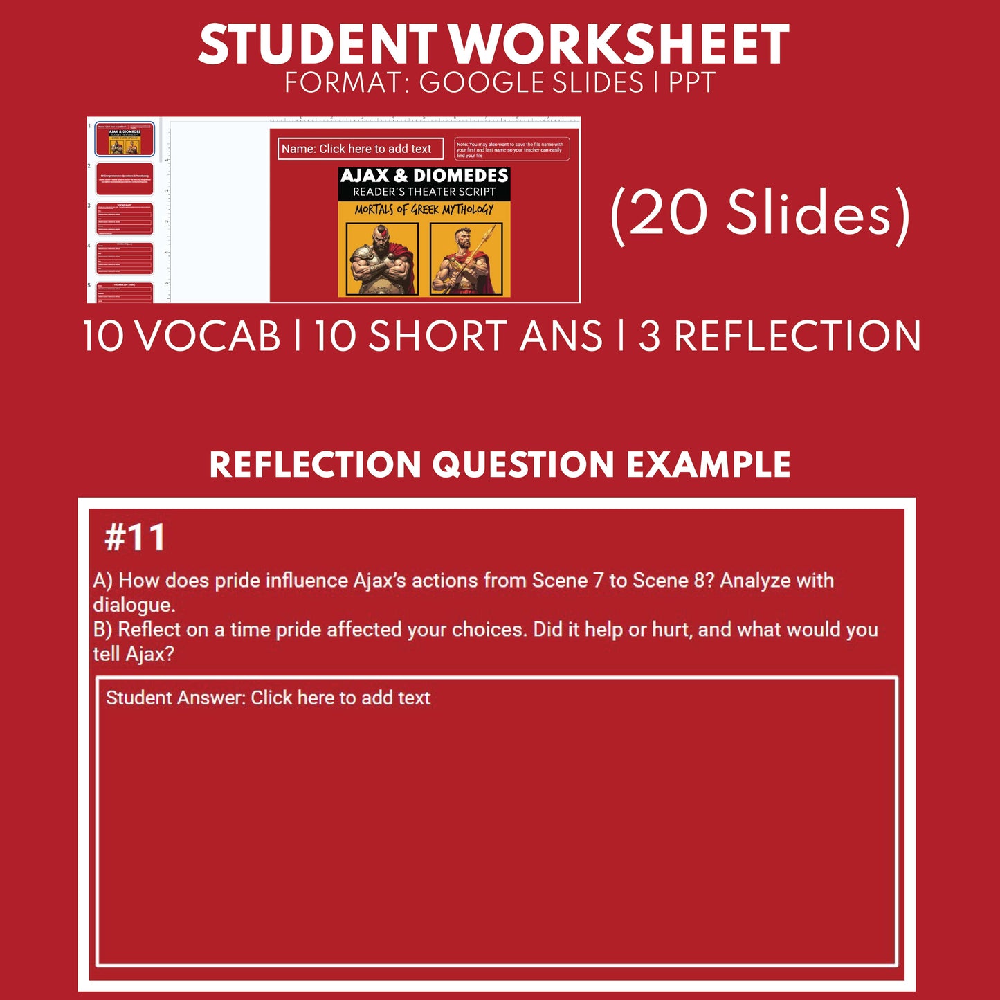Ajax & Diomedes Reader's Theater Script | Greek Mythology Mortals - ["Grades 6-8","Grades 9-12","Greek Mortals","Greek Mythology","Greek Mythology for Google Classroom"]