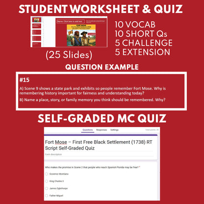 Florida State History | Fort Mose - First Free Black Settlement Readers Theater Script | Grades 3-5