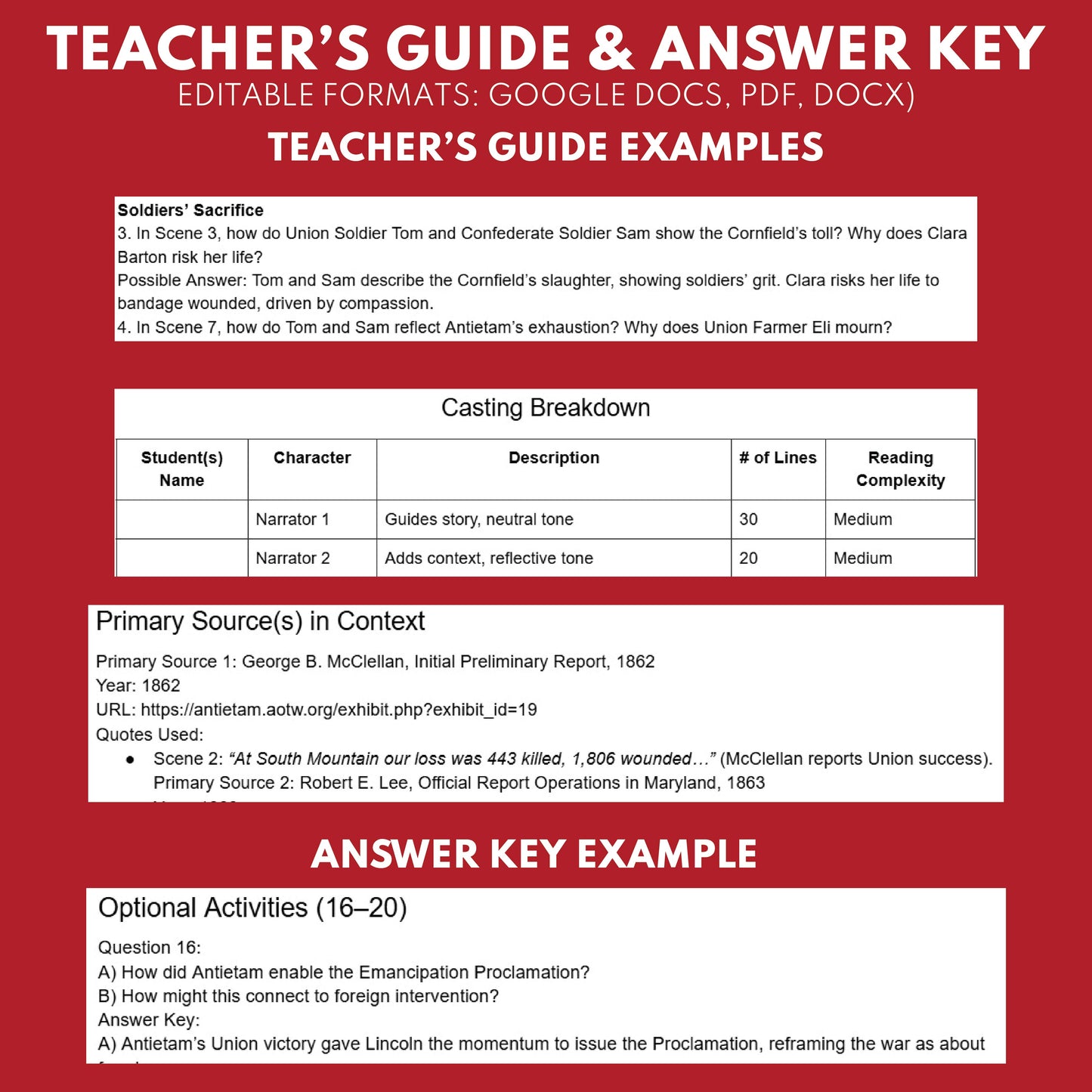Battle of Antietam Readers Theater Script | Grades 6‑8 - ["Grades 6-8","U.S. History - Westward Expansion (1801\u202f\u2013\u202f1861)"]