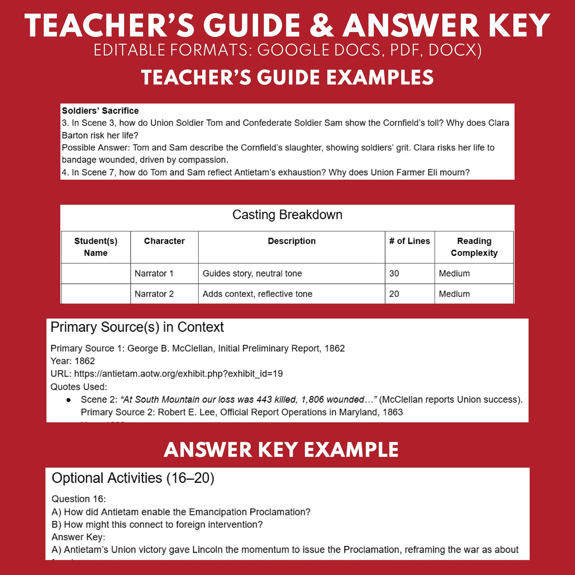 Battle of Antietam Readers Theater Script | Grades 6‑8 - ["Grades 6-8","U.S. History - Westward Expansion (1801\u202f\u2013\u202f1861)"]