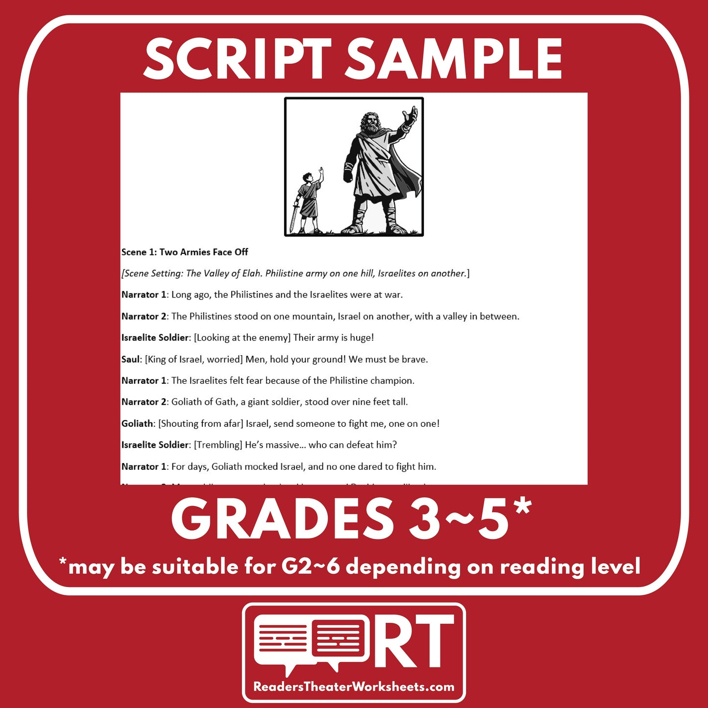 David and Goliath Biblical Reader's Theater Script