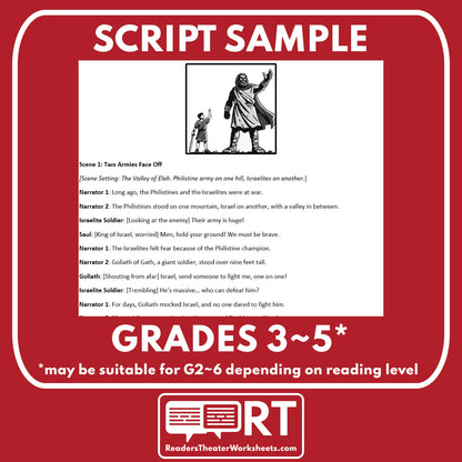 David and Goliath Biblical Reader's Theater Script - ["Biblical Figure","Grades 3-5"]