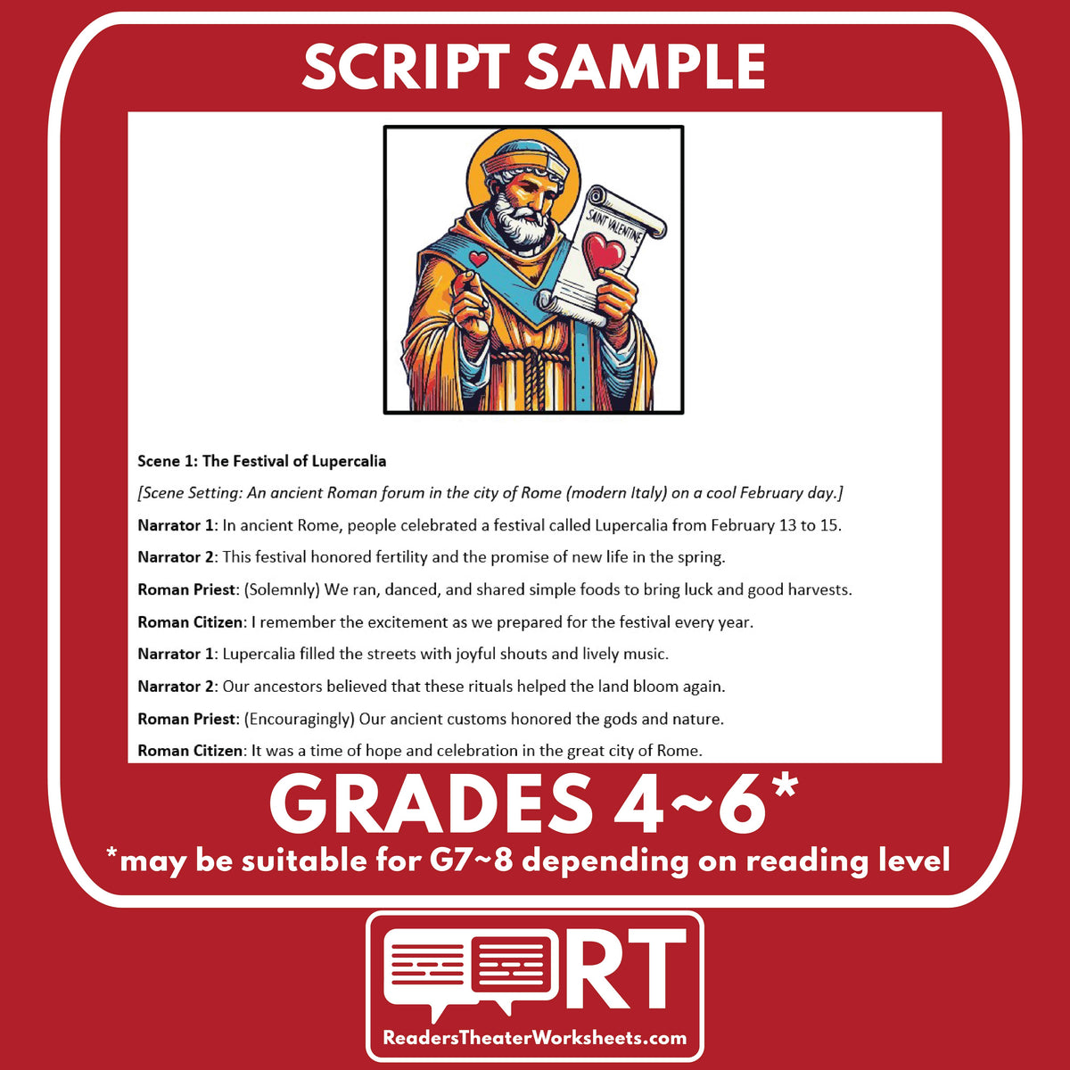Valintines Play Script Valentine's Day Readers Theater Script | Free Printable Holiday Activi ...
