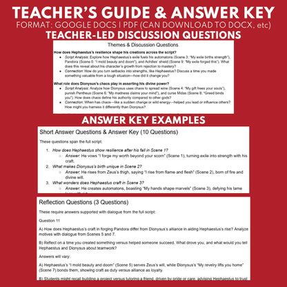 Hephaestus & Dionysus Reader's Theater Script | The Olympians | Greek Mythology - ["Grades 6-8","Grades 9-12","Greek Mythology","Greek Mythology for Google Classroom"]