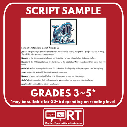Jonah and the Whale Biblical Reader's Theater Script - ["Biblical Figure","Grades 3-5"]