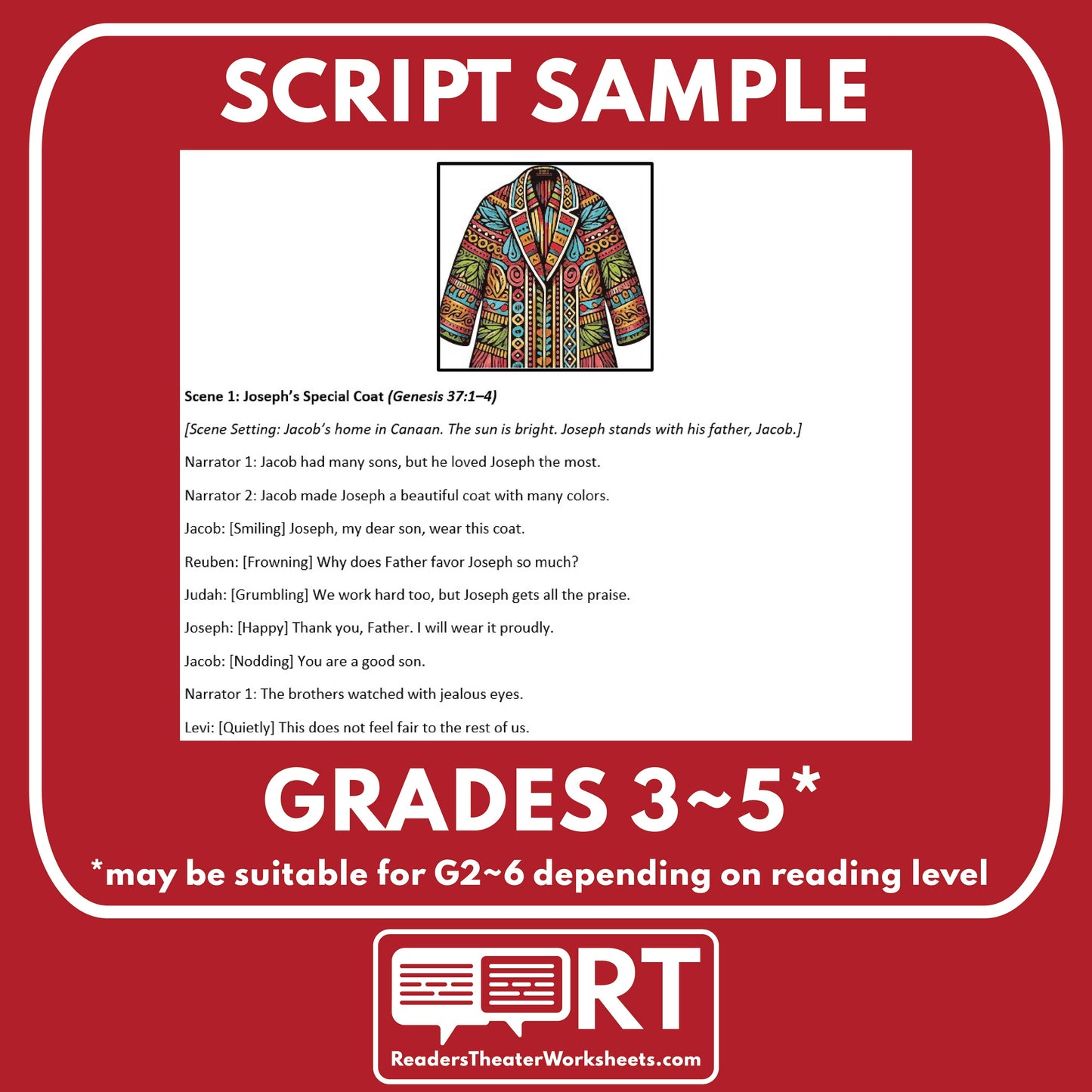 Joseph's Coat of Many Colors Biblical Reader's Theater Script