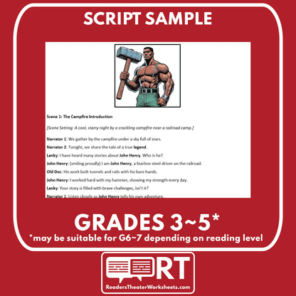 John Henry Readers Theater Script | American Legends & Folk Heroes - ["American Legends & Folk Heroes","Grades 3-5"]