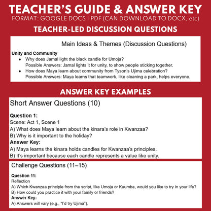 Kwanzaa Holiday Readers Theater Script for Grades 3 to 5 - ["Grades 3-5","Holidays Around the World","Small Groups"]