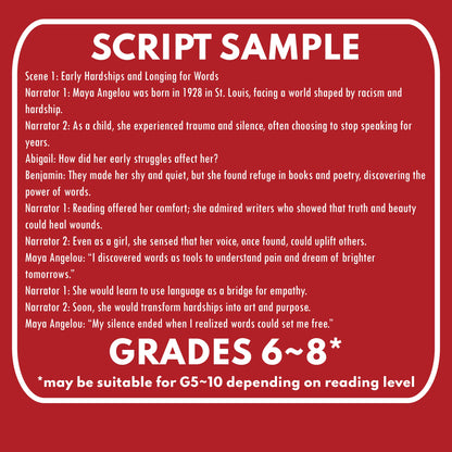 Maya Angelou | Civil Rights Leader | Readers Theater Script - ["Civil Rights","Grades 6-8","Historical Figures","Primary Source Incl."]