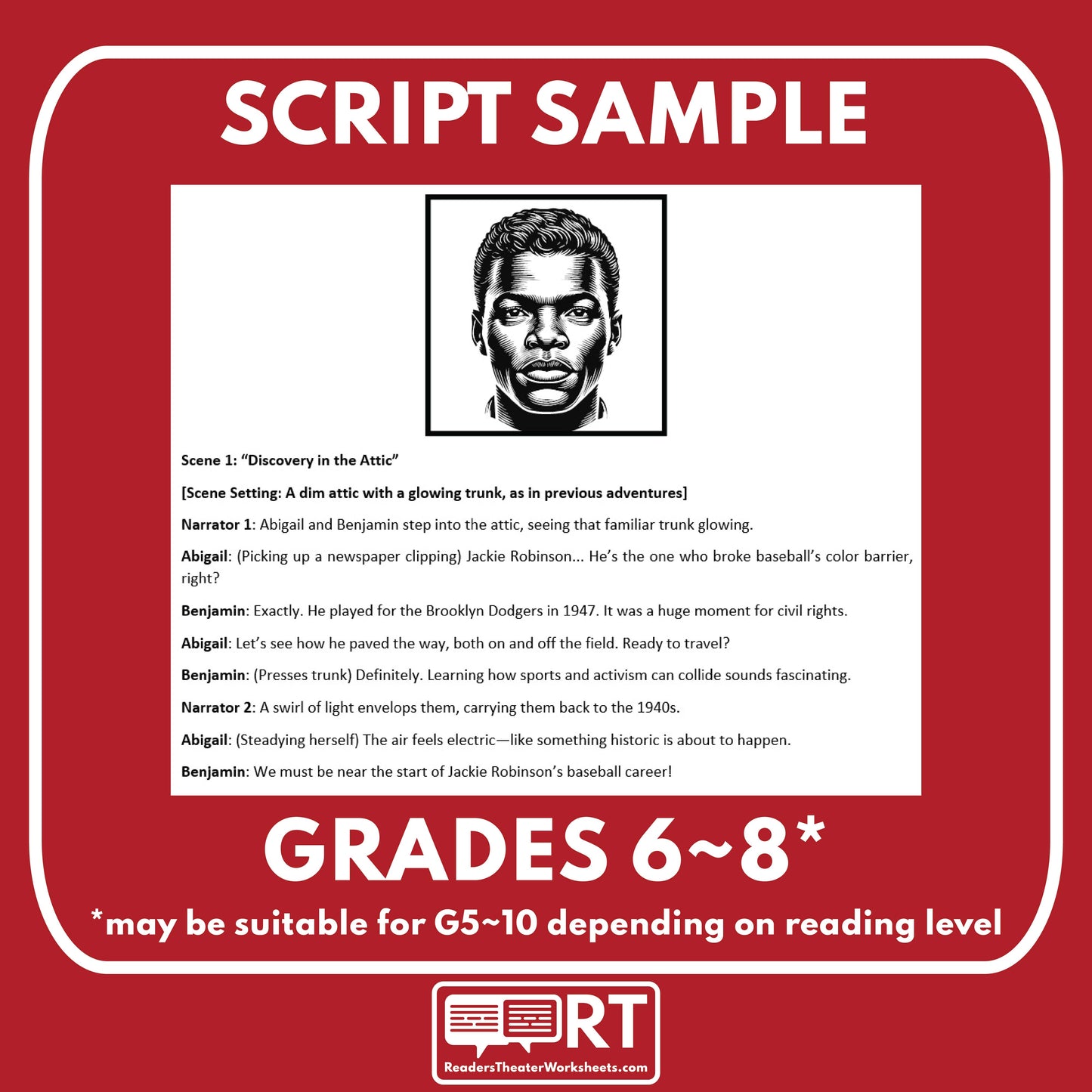 Jackie Robinson | BHM | Baseball | Readers Theater Script