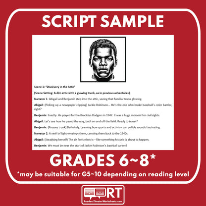 Jackie Robinson | BHM | Baseball | Readers Theater Script - ["BHM","Civil Rights","Grades 6-8","Historical Figures","Primary Source Incl."]