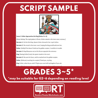 The Story of Esther Biblical Reader's Theater Script - ["Biblical Figure","Grades 3-5"]
