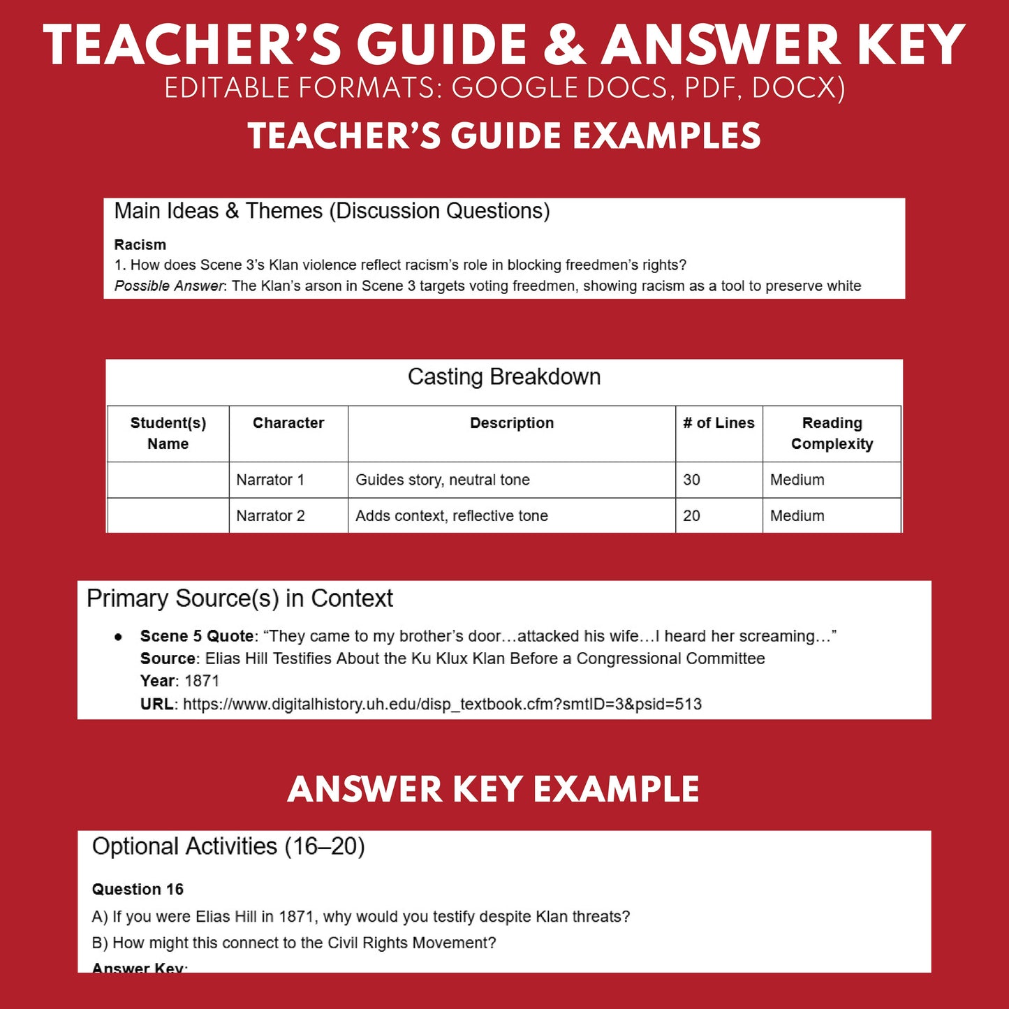 The Ku Klux Klan and Resistance | Reconstruction Era History Readers Theater Grades 6-8 - ["Grades 6-8","U.S. History \u2013 Reconstruction Era"]