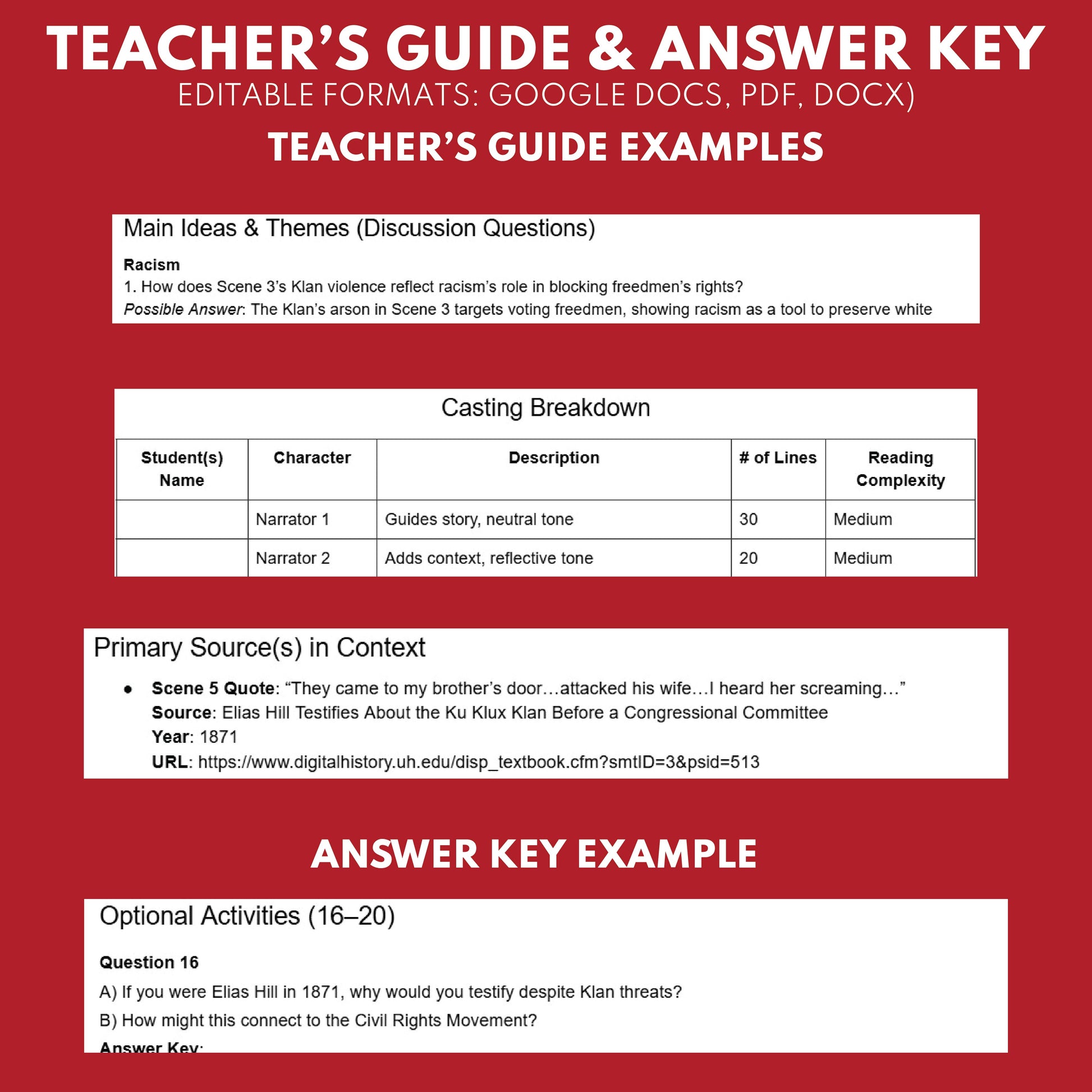 The Ku Klux Klan and Resistance | Reconstruction Era History Readers Theater Grades 6-8 - ["Grades 6-8","U.S. History \u2013 Reconstruction Era"]