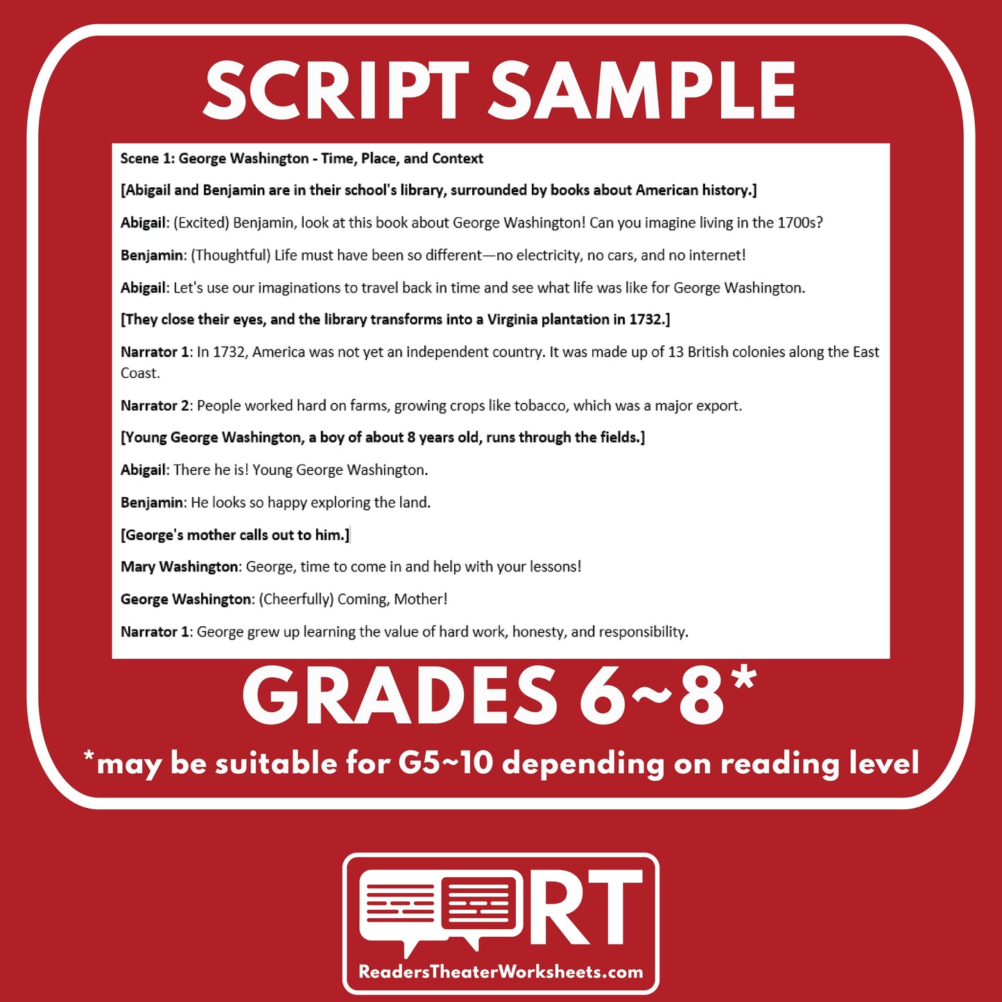George Washington - President | Historical Figure Readers Theater Script - ["100% FREE","Historical Figures","U.S. President"]