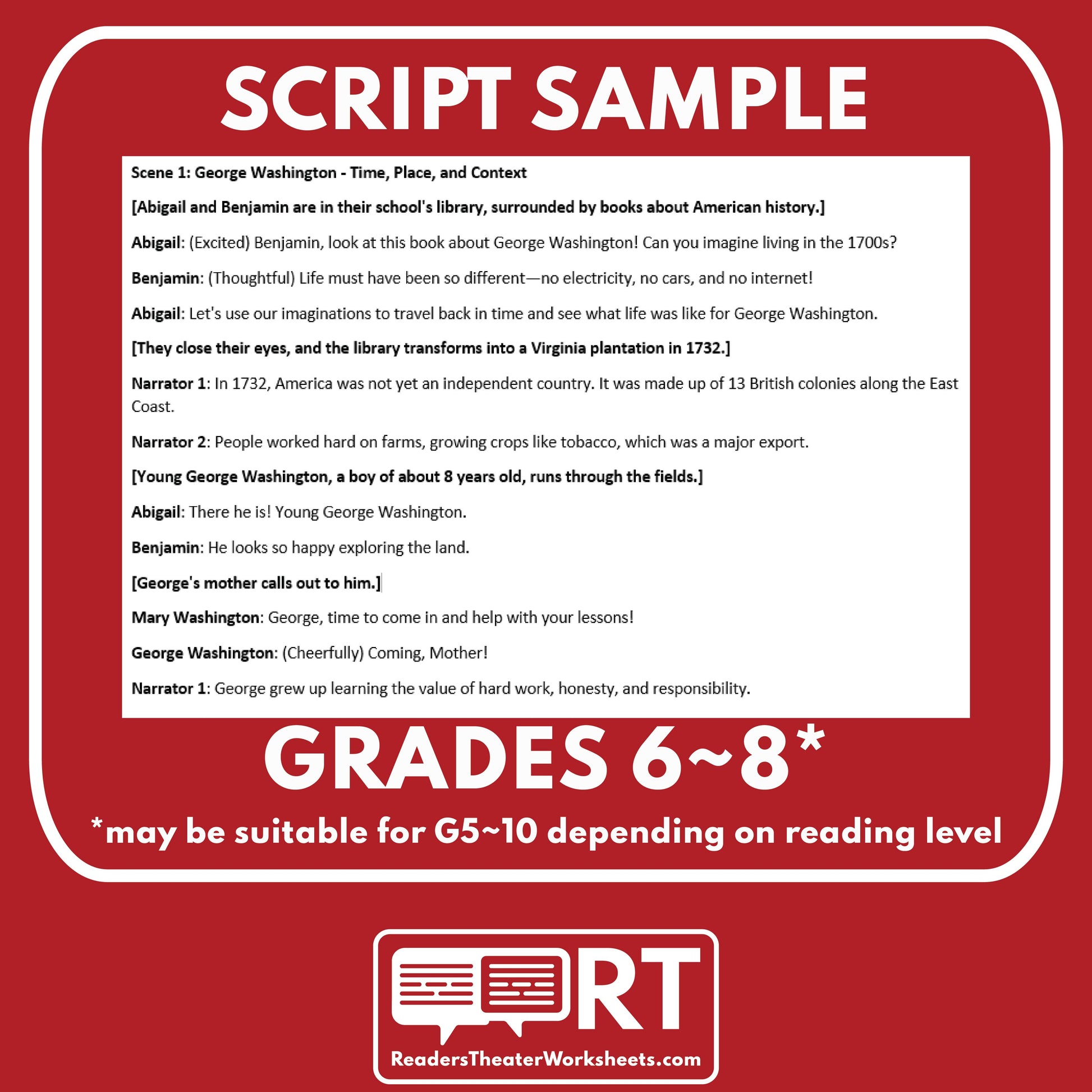 George Washington - President | Historical Figure Readers Theater Script - ["100% FREE","Historical Figures","U.S. President"]