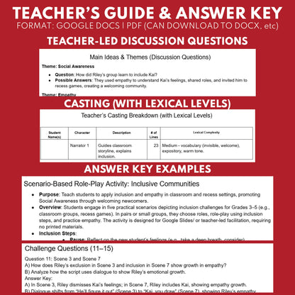 Empathy & Inclusion SEL Readers Theater Script for Grades 3-5 "The New Kid" - ["Grades 3-5","Social Emotional Learning"]