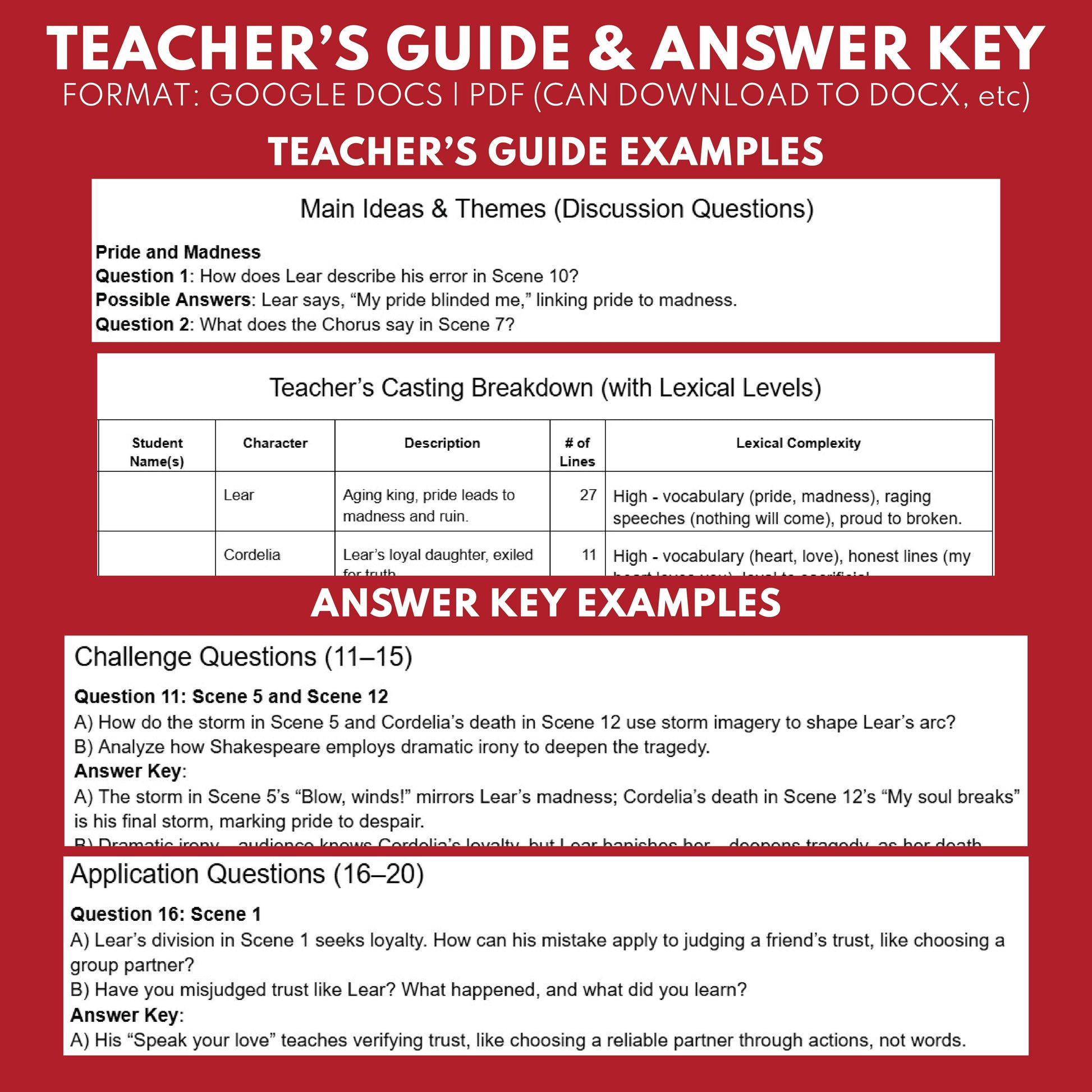 King Lear’s Last Lesson Readers Theater Script | Classical Dramas | Shakespeare - ["Classical Drama Series","Grades 6-8","Grades 9-12","Self-Graded Quiz"]