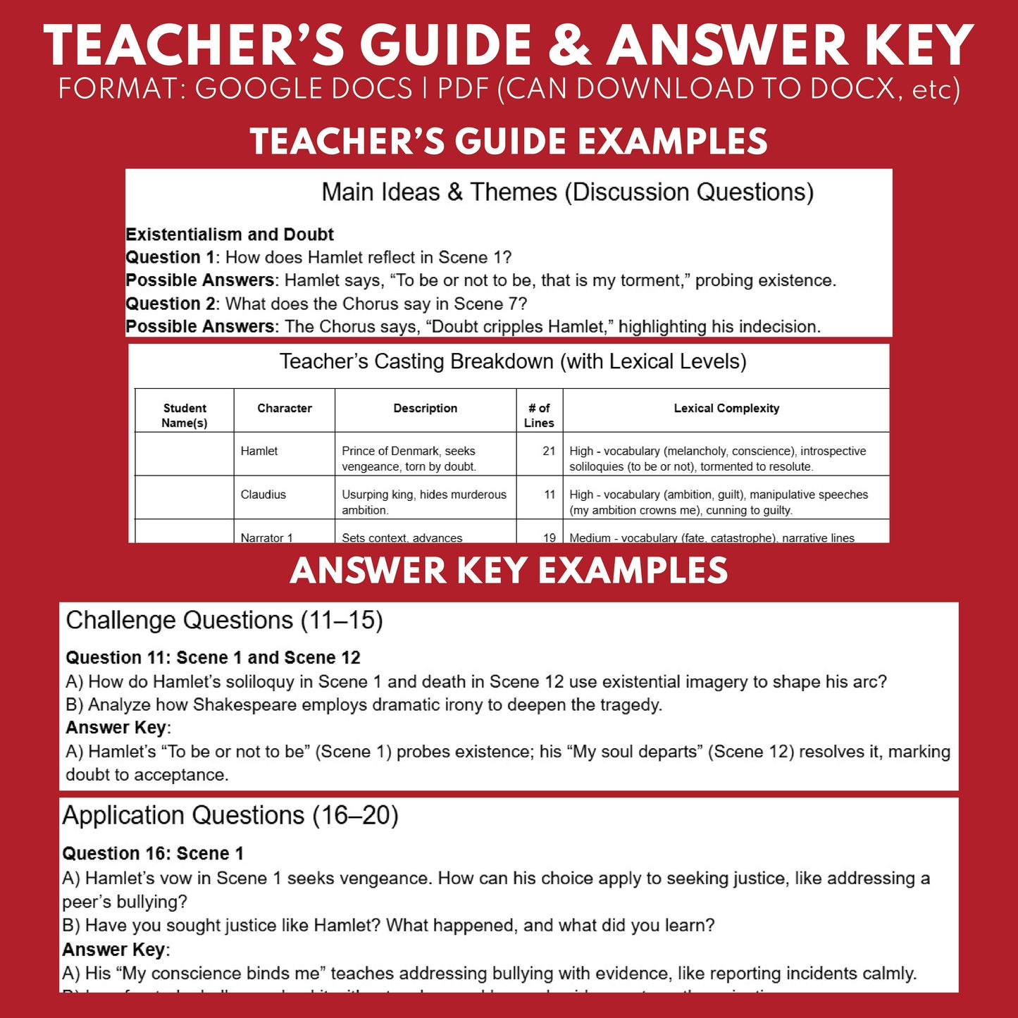Hamlet Readers Theater Script | Classical Dramas | Shakespeare - ["Classical Drama Series","Grades 6-8","Grades 9-12","Self-Graded Quiz"]