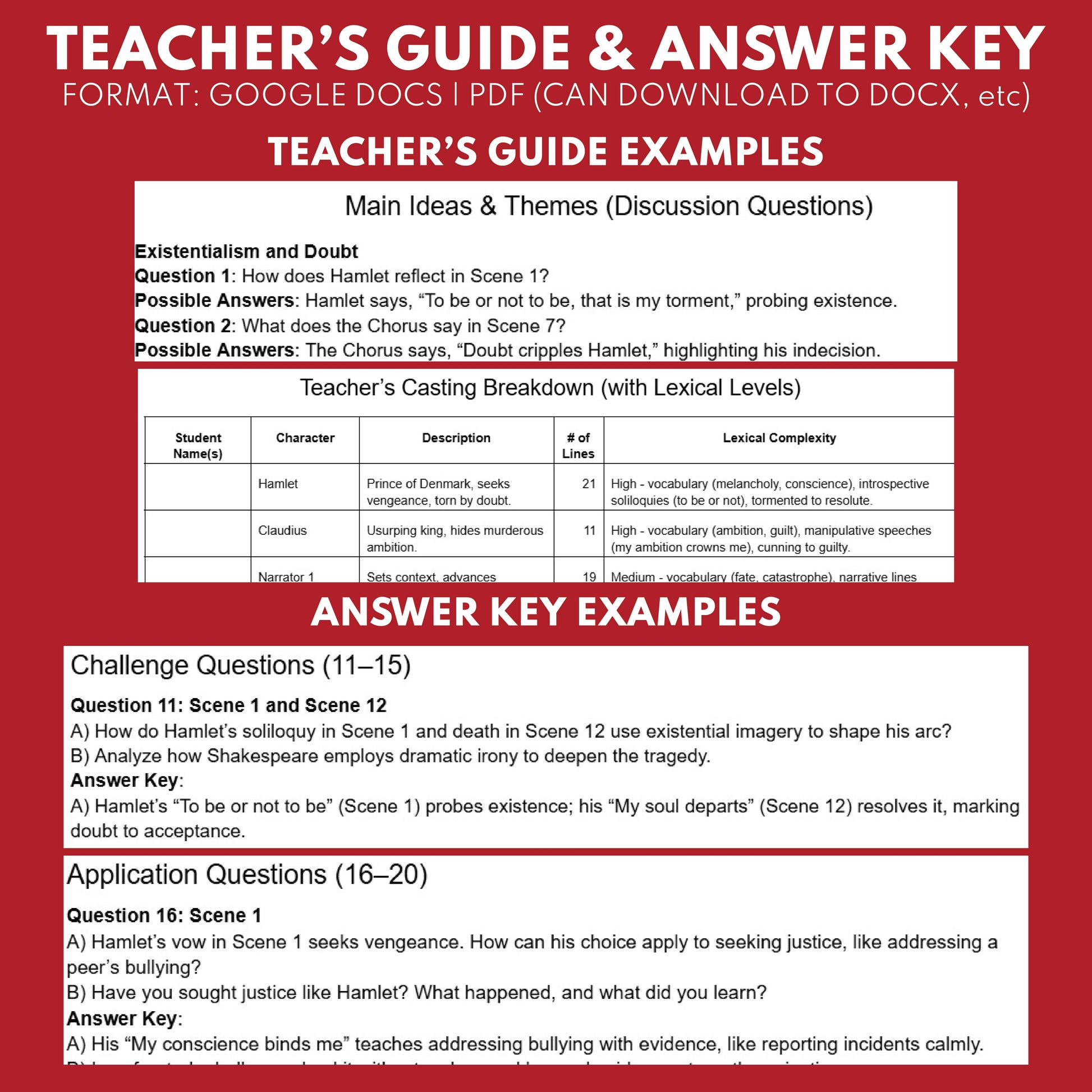 Hamlet Readers Theater Script | Classical Dramas | Shakespeare - ["Classical Drama Series","Grades 6-8","Grades 9-12","Self-Graded Quiz"]
