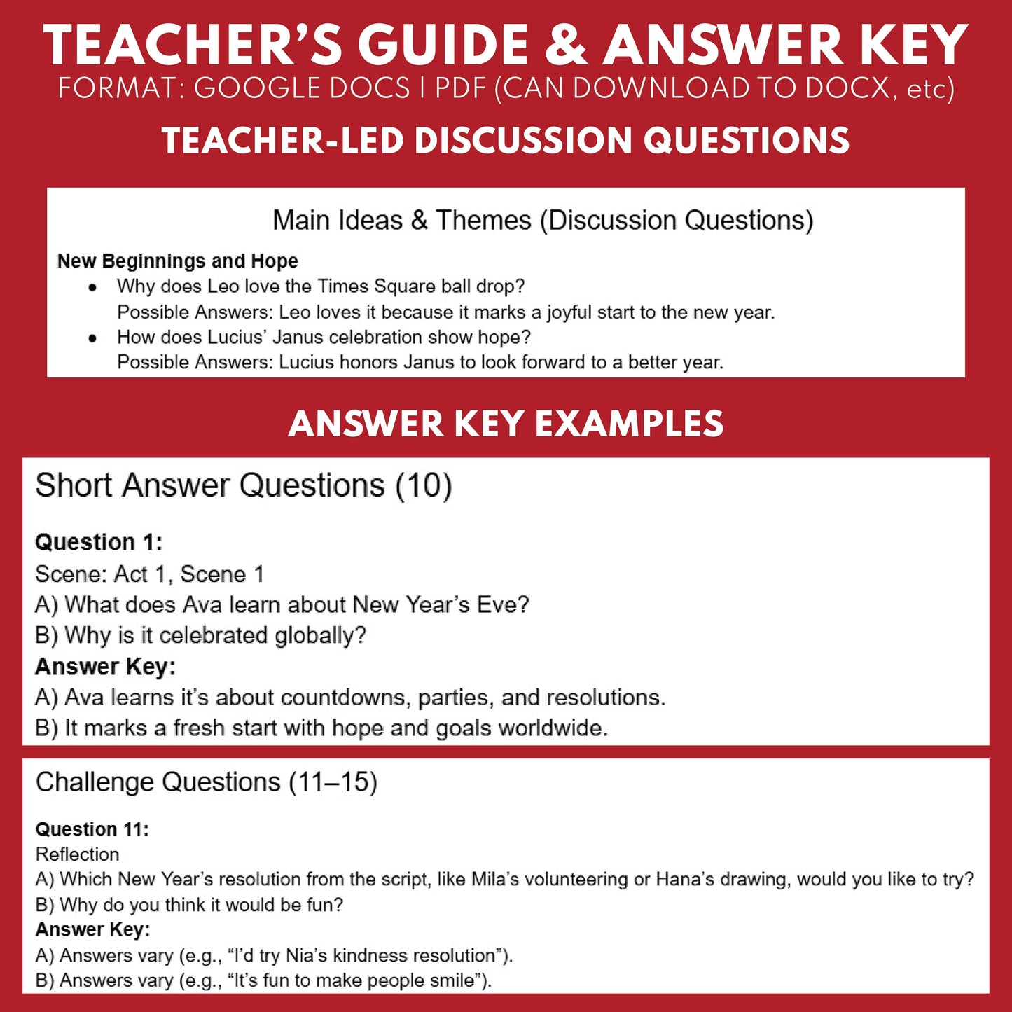 New Year’s Day | Holiday Readers Theater Script for Grades 3 to 5 | Resolutions - ["Grades 3-5","Small Groups","Winter Holidays"]