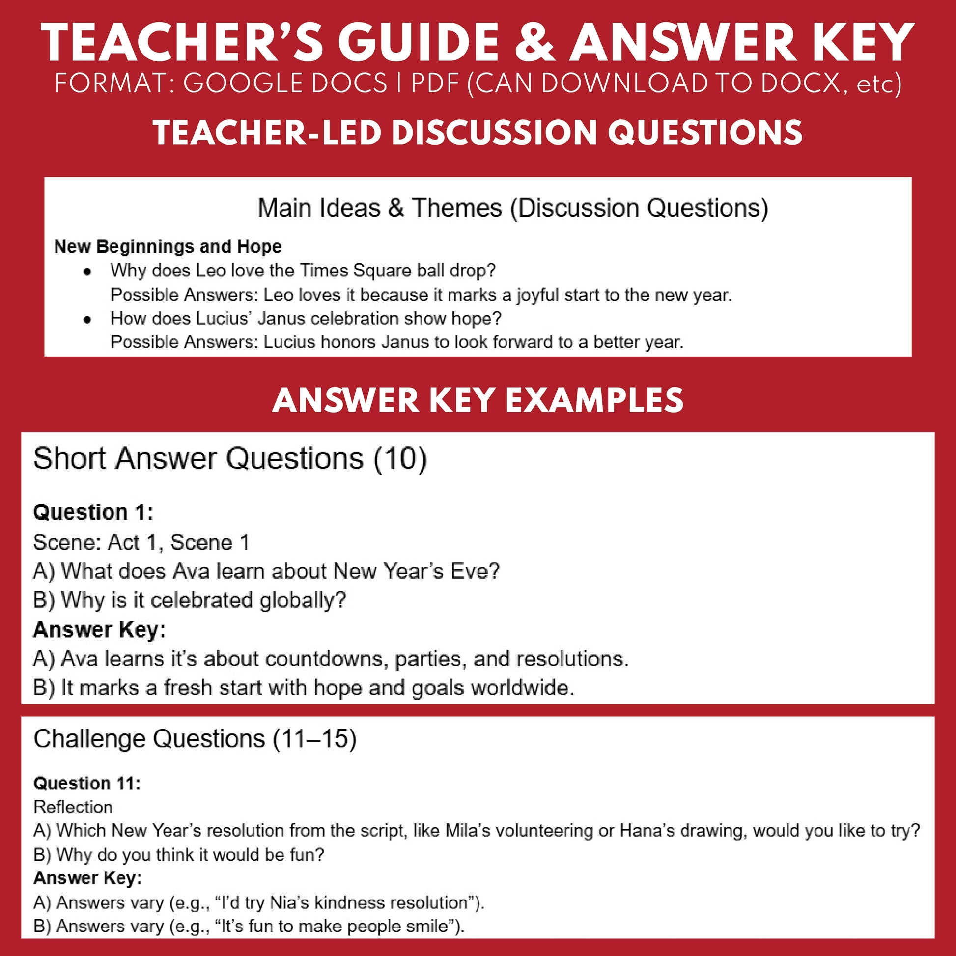 New Year’s Day | Holiday Readers Theater Script for Grades 3 to 5 | Resolutions - ["Grades 3-5","Small Groups","Winter Holidays"]