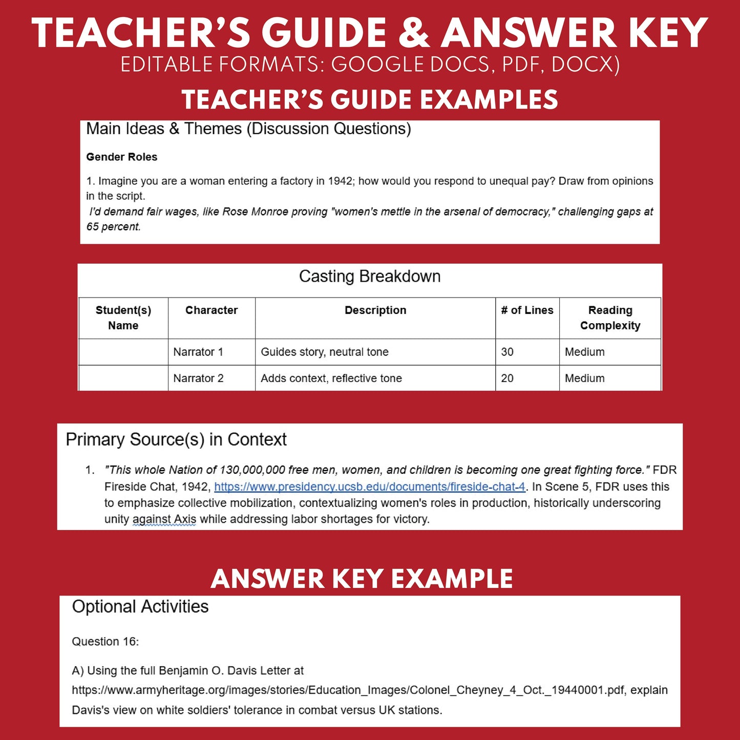 Rosie the Riveter & Social Changes Readers Theater Script (Grades 11-12) - ["Grades 9-12","U.S. History - WWII"]