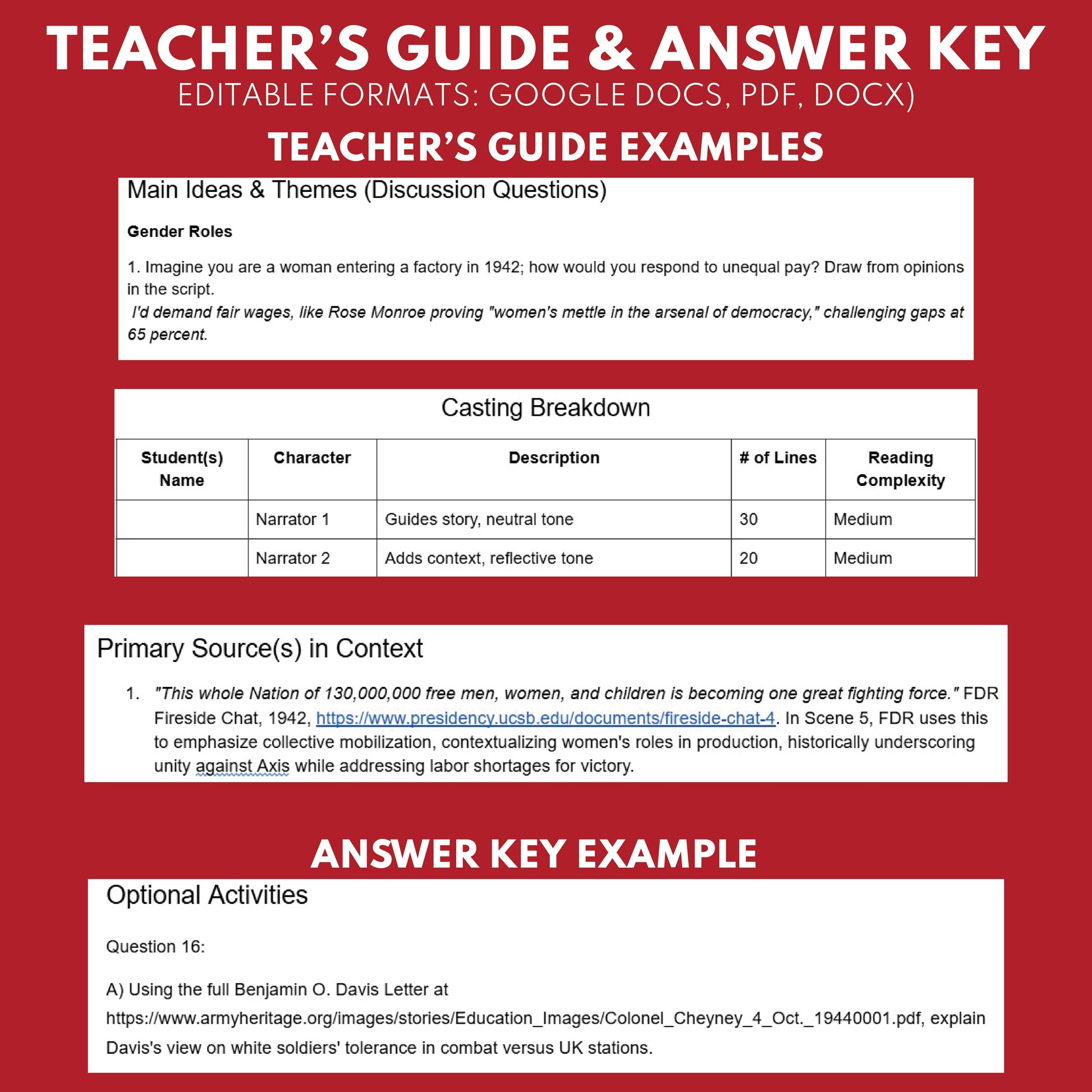 Rosie the Riveter & Social Changes Readers Theater Script (Grades 11-12) - ["Grades 9-12","U.S. History - WWII"]