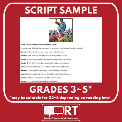 The Beatitudes | Jesus' Teachings Bible Reader's Theater Script - ["Bible Teachings","Grades 3-5"]