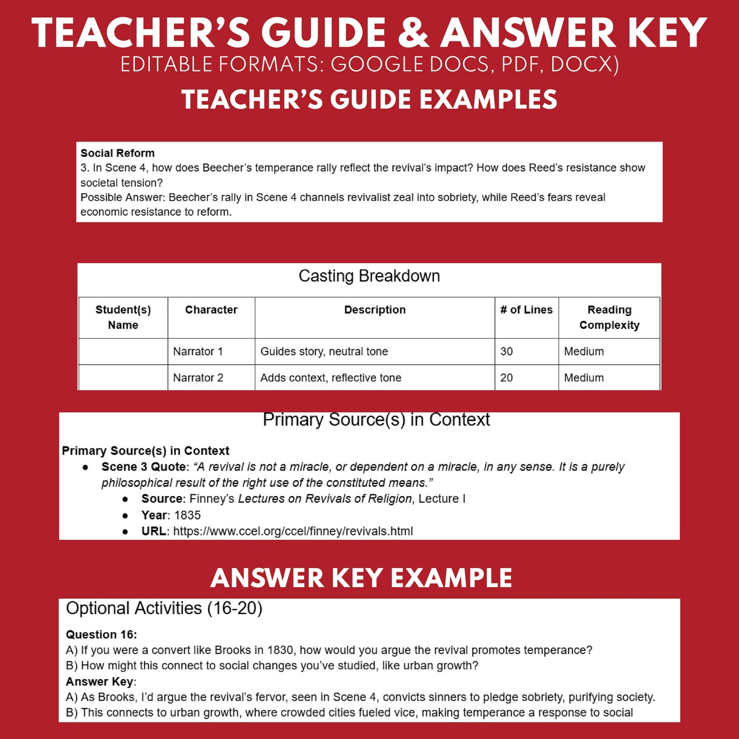 Second Great Awakening Readers Theater Script | Grades 6‑8 - ["Grades 6-8","U.S. History - Westward Expansion (1801\u202f\u2013\u202f1861)"]