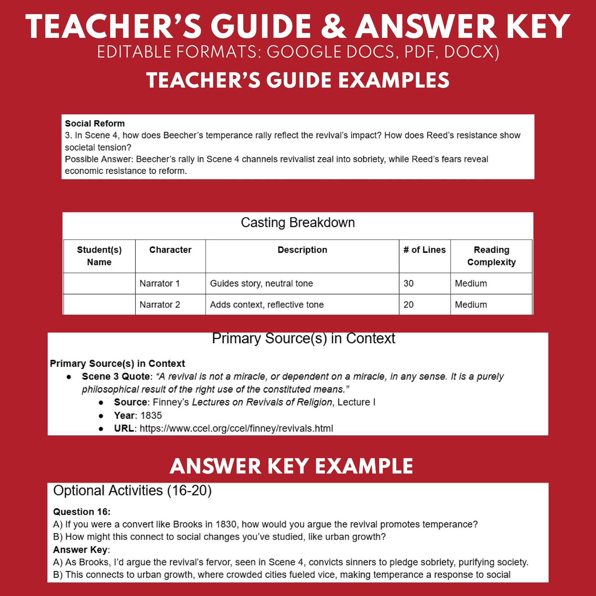 Second Great Awakening Readers Theater Script | Grades 6‑8 - ["Grades 6-8","U.S. History - Westward Expansion (1801\u202f\u2013\u202f1861)"]