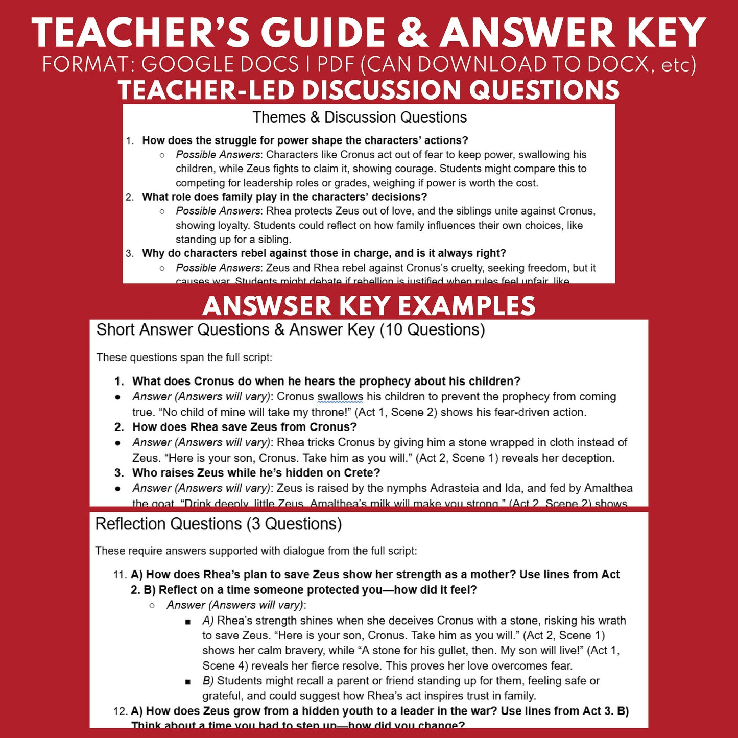 The Titanomachy Reader's Theater Script | Greek Mythology - ["Differentiated","Grades 6-8","Grades 9-12","Greek Mythology","Greek Mythology for Google Classroom"]