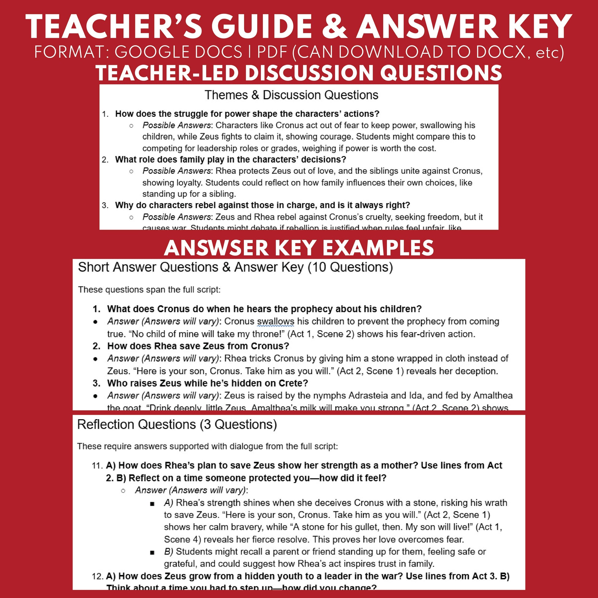 The Titanomachy Reader's Theater Script | Greek Mythology - ["Differentiated","Grades 6-8","Grades 9-12","Greek Mythology","Greek Mythology for Google Classroom"]