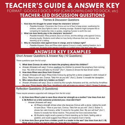 The Titanomachy Reader's Theater Script | Greek Mythology - ["Differentiated","Grades 6-8","Grades 9-12","Greek Mythology","Greek Mythology for Google Classroom"]