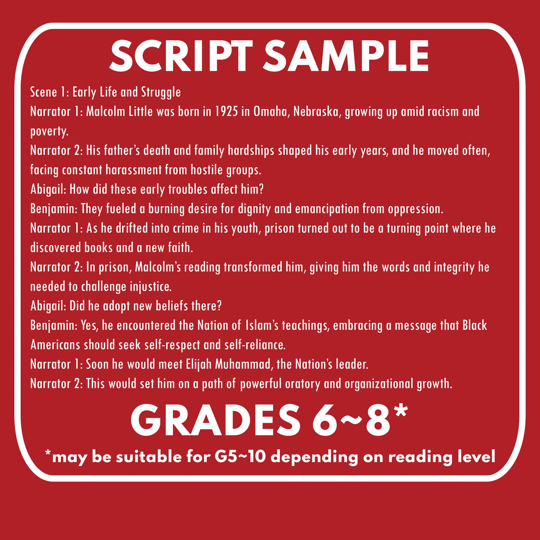 Malcolm X | Civil Rights Leader | Readers Theater Script – Reader's ...