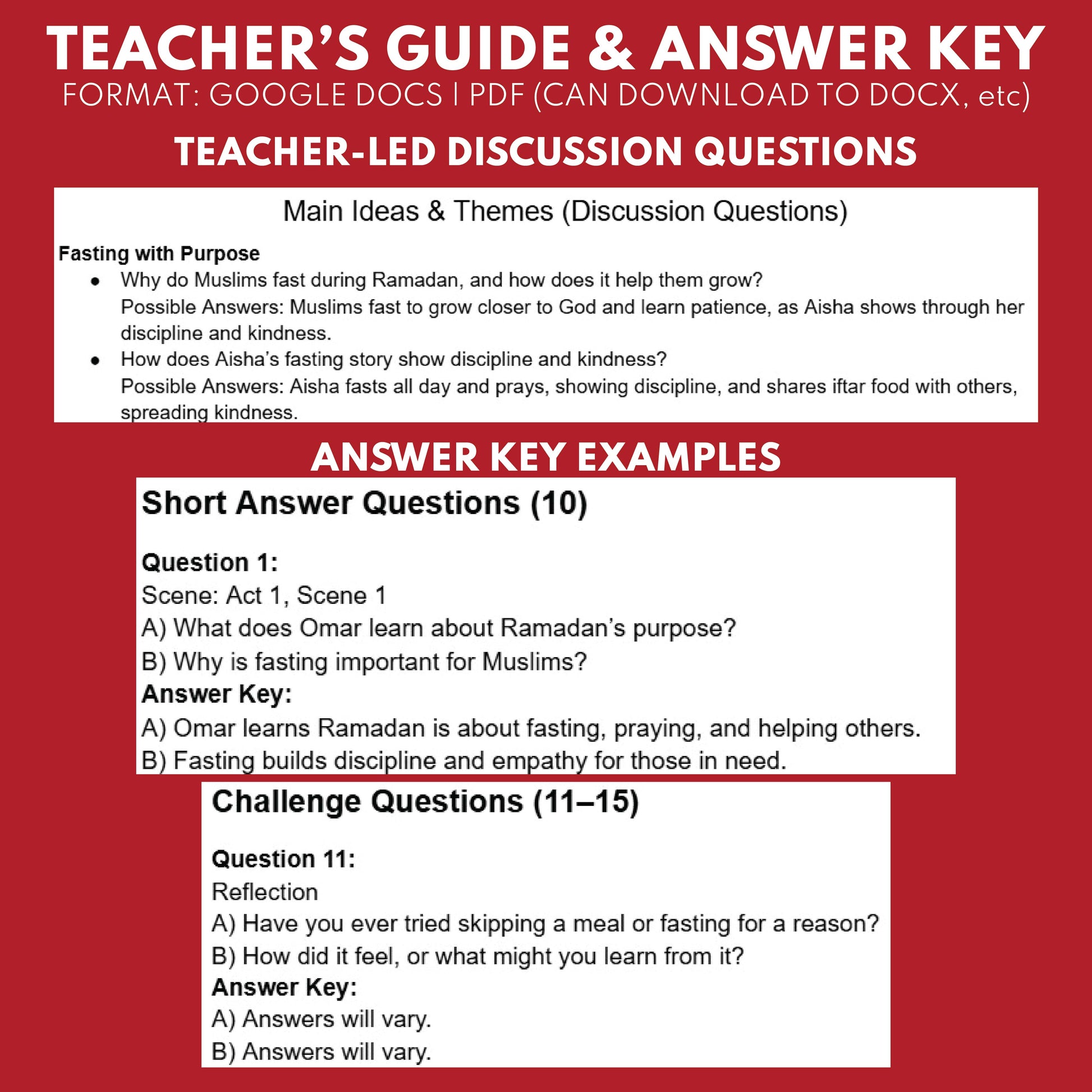 FREE Ramadan & Eid Holiday Readers Theater Script for Grades 3 to 5 - ["100% FREE","Grades 3-5","Holidays Around the World"]