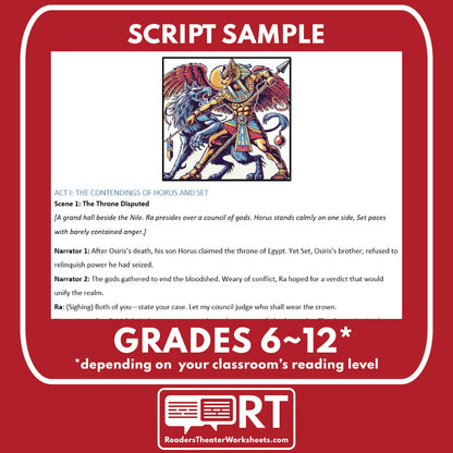 Horus and Set & The Winged Disk | Reader’s Theater Script | Egyptian Mythology - ["Egyptian Mythology","Grades 6-8","Grades 9-12"]