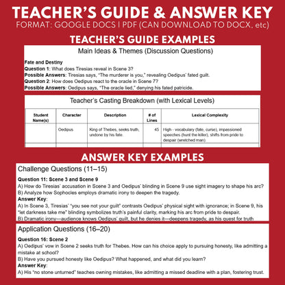 Oedipus Rex Readers Theater Script | Classical Dramas | Greek Tragedy - ["Classical Drama Series","Grades 6-8","Grades 9-12","Self-Graded Quiz"]