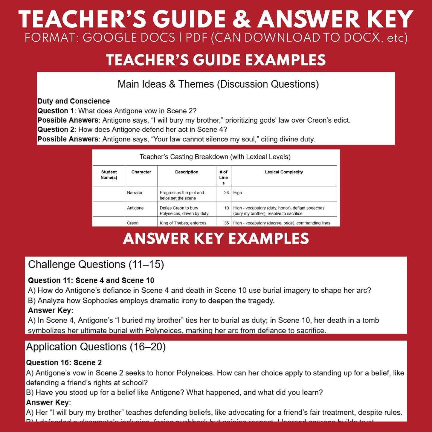 Antigone "City vs. Soul" Readers Theater Script | Classical Dramas | Sophocles - ["Classical Drama Series","Grades 6-8","Grades 9-12","Self-Graded Quiz"]