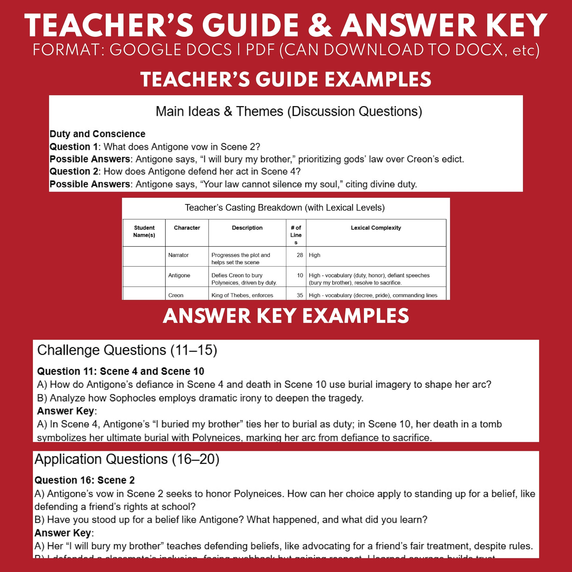 Antigone "City vs. Soul" Readers Theater Script | Classical Dramas | Sophocles - ["Classical Drama Series","Grades 6-8","Grades 9-12","Self-Graded Quiz"]