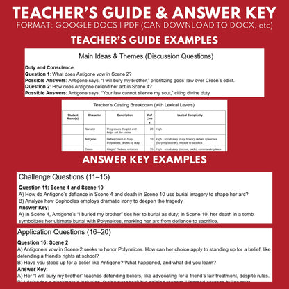 Antigone "City vs. Soul" Readers Theater Script | Classical Dramas | Sophocles - ["Classical Drama Series","Grades 6-8","Grades 9-12","Self-Graded Quiz"]